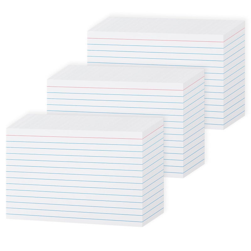 Goefun 300 Pack 4x6 Lined Note Cards - Goefun 90LB White Index Cards 4 x 6 Ruled Flashcards for Studying, Note Taking and To Do List - Image 1